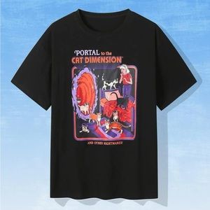 ROMWE SHEIN Portal to Cat Dimension Graphic Tee